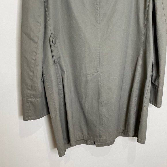 John Varvatos Collection Double Breasted Cotton Trench Coat Green - Picture 6 of 15